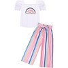 Arshiner Girls 2 Pieces Outfits Kids Square Neck Puff Sleeve Tops and Pants Set with Pockets 6-14 Years - 2 of 3