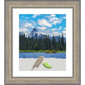 20"x24" Matted to 16"x20" Wood Picture Frame Art Fleur Silver - Amanti Art: Champagne, Acrylic Glazing - 1 of 4