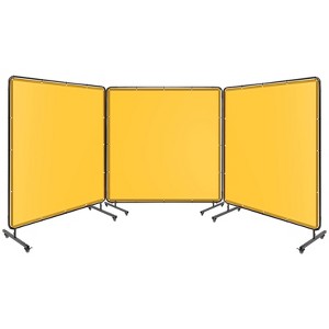 3 Panel Vinyl Welding Screen with Metal Frame,Flame-Resistant Welding Protection Screen, Welding Screen Panel for Workshop,Industrial - 1 of 4