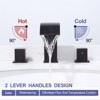 WOWOW Square 8 in. Widespread Double Handle Waterfall Bathroom Faucet - 4 of 4