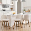 Bekrvio 26" Swivel Counter Height Bar Stools Set of 1/2/3/4,Fabric Upholstered Bar Chairs with Walnut Wood Legs, Counter-Height Kitchen Island Stools - 2 of 4