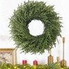 26 inch faux green norfolk pine wreath for front door indoor outdoor wall decor artificial pine needles wreath with realistic look - 2 of 4