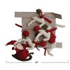Storied Home Handmade Wool Felt Santa in Sleigh and Reindeer Garland with Pom Poms and Jute Cord, Cream, Red and Brown - 2 of 2