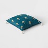 Embroidered Floral Square Throw Pillow Dark Teal/Blue - Threshold™ - image 3 of 4