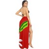 LA LEELA Women's Summer Bikini Wrap Sarong Cover up Skirt Bathing suit Swimwear Swimsuit Beach Wraps Coverup for Women One Size Red, Floral - 4 of 4