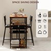 2-Piece Bistro Set - Counter Height Table w/2 Upholstered Chairs & Storage, Small Space Kitchen Set - 4 of 4