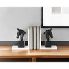 HomeRoots Set of Two 8" Black Glass Horse Decorative Bookends - 2 of 4