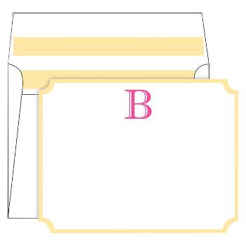 10ct 'B' Monogram Cabana Striped Collections White