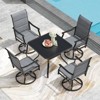 Maggift Patio Seating Sets, 5-Piece Outdoor Table and Chairs Set, with Swivel Chairs, Patio Table, Paded, for Poolside, Brown, 25.2"*25.2"*48.6" - 4 of 4