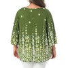 Women's Plus Size Boho Floral V Neck 3/4 Sleeve Casual Vacation Blouse - Agnes Orinda - 4 of 4
