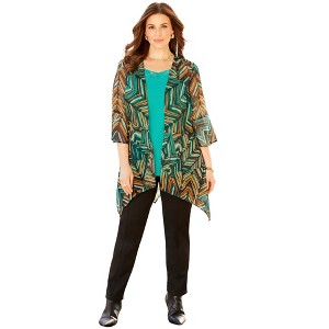 Catherines Seasonless Cascade Duster - 1 of 4