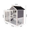DSVIMOY Wooden Chicken Coop, Hen House, Rabbit Wood Hutch, Poultry Cage Habitat with Deeper Tray for Small Animals, Gray 48"*24.4"*36.6" - 3 of 4
