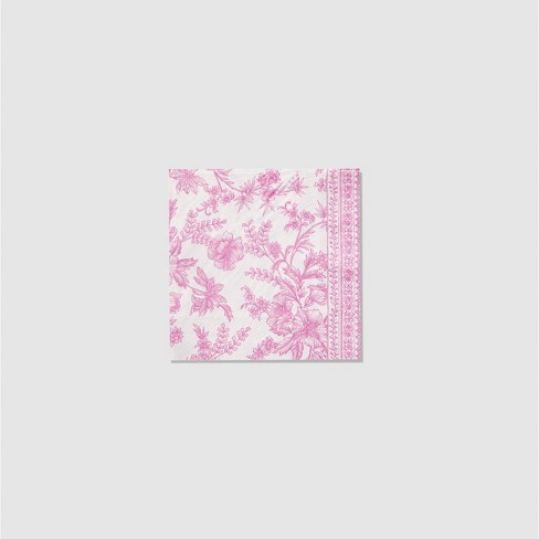 Pink Toile Cocktail Napkins (25 per pack) - image 1 of 4