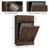 Fluted Tilt Out Trash Can Cabinet, Hidden Garbage 10 Gallon, Freestanding Dog Proof Wooden Trash Bin for Kitchen, Dining, Living Room, Walnut - 2 of 4