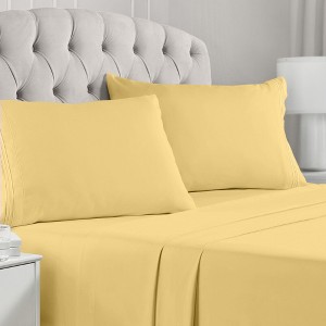 Mellanni 1800 Bed Sheets Full Yellow - 1 of 3