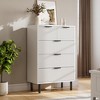 Fluted 5 Drawer Dresser for Bedroom, Modern Tall Chest of Drawers with Metal Legs, Wooden Drawer Chest Storage Cabinet - 3 of 4