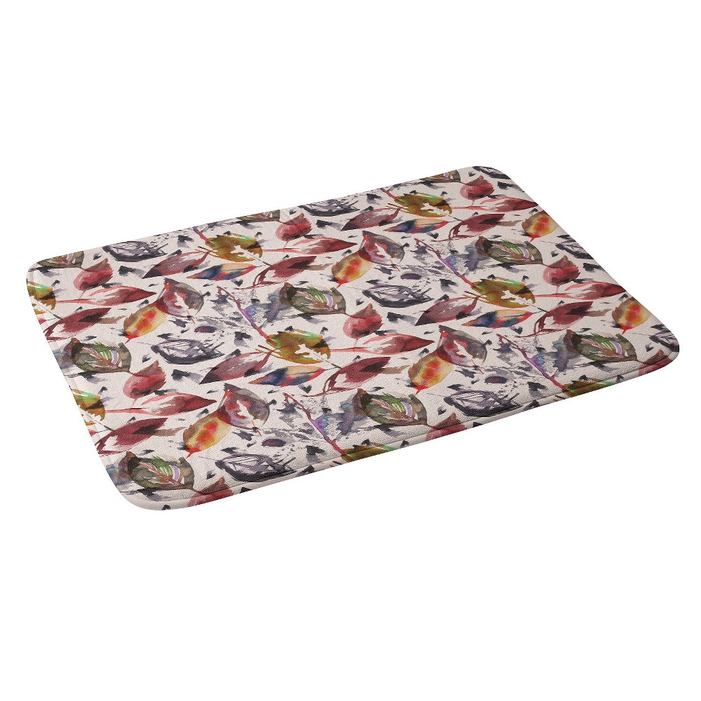 Photos - Bath Mat 24"x36" Autumn Leaves Bath Rugs And Mats Green - Deny Designs