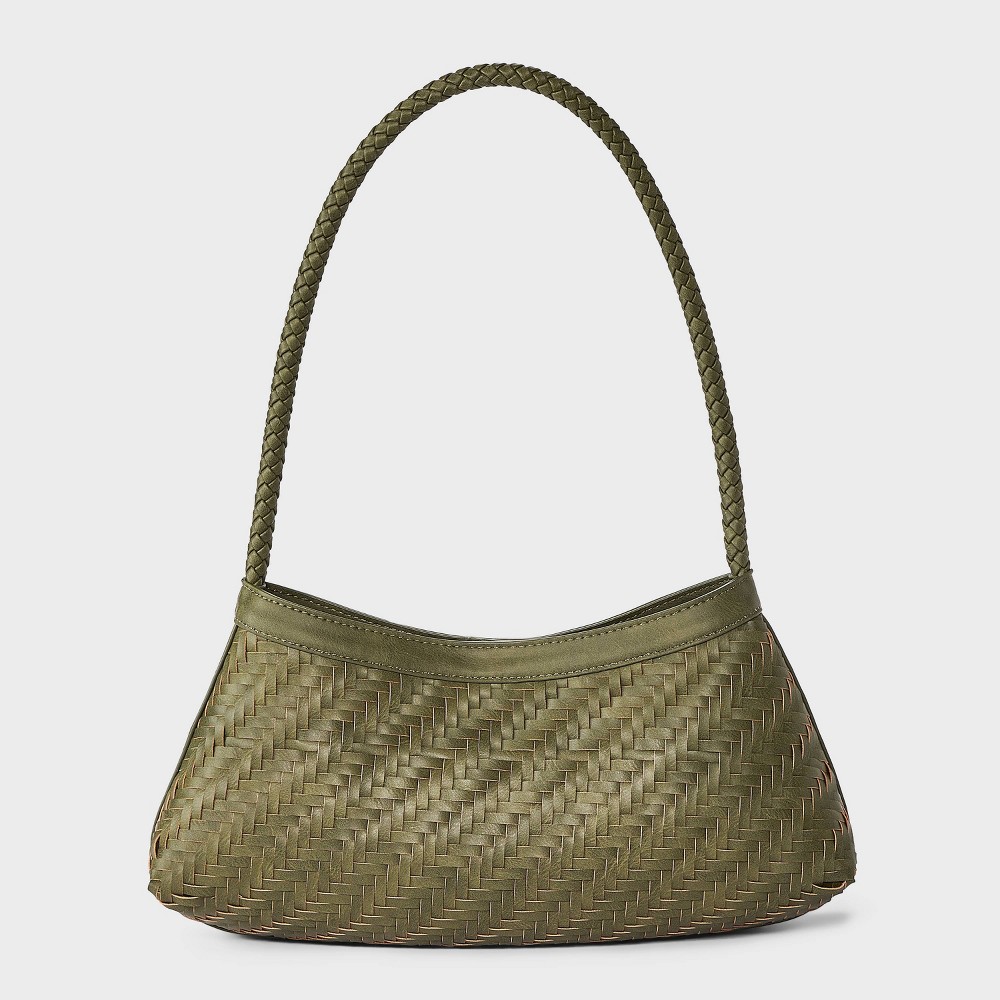 Photos - Women Bag Woven Shoulder Bag - A New Day™ Green