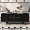 Modern MDF Coffee Table with Drawers,Rectangle Coffee Table with Hidden Storage Compartments,Wood Coffee Table for Living Room-Coolbibila - 3 of 4