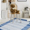 Machine Washable Bordered Rug Indoor Modern Geometric Area Rugs Low Pile Rug Abstract Carpet, 2' x 5' Blue - 2 of 4