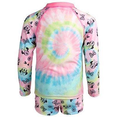 Disney Mickey Mouse & Friends Minnie Mouse Little Girls Rash Guard and Swim Shorts Set Pink 6 — фото 7