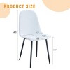 SEVOBAL Dining Chairs Set of 4 White Linen-Cotton Chairs with Black Metal Legs and Integrated Structure, White, 17"*15.3"*34.5" - 4 of 4