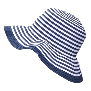 Womens Wide Brim Straw Embellished Floppy Hat, Stylish UV Sun Protection Beach Travel Hats - Tirrinia - 1 of 4