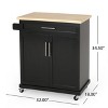 Batavia Contemporary Kitchen Cart with Wheels - Christopher Knight Home - 3 of 4