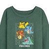 Women's - Pokémon - Stacked Logo Pikachu And Friends Lightweight French Terry Wide Neck Long Sleeve Shirt - 2 of 4