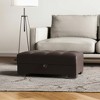 HomeRoots 52" Brown Faux Leather Tufted Storage Ottoman - 2 of 4