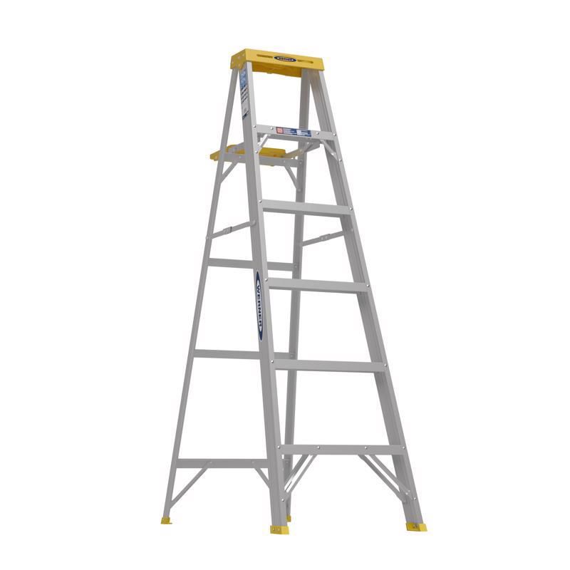 Werner 6 ft. H Aluminum Step Ladder Type I 250 lb. capacity, 1 of 2