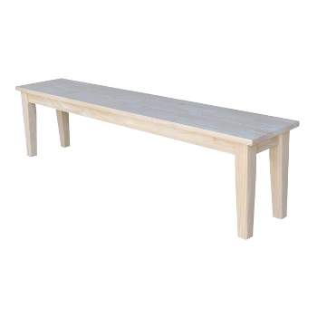 72" Shaker Style Bench Unfinished - International Concepts