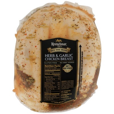 Kretschmar Off the Bone Herb & Garlic Chicken Breast - Deli Fresh Sliced - price per lb