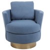 Teddy Fabric Swivel Bucket Chair, Living Room Armchair with Gold Metal Base - ModernLuxe - 4 of 4
