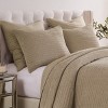 Greenland Home Fashions Velvet Crush Khaki Sham – Quilted Pillow Cover in Neutral Crushed Velvet, Soft Luxe Glam Look - 4 of 4