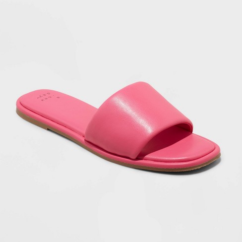 Women's Lulu Slide Sandals - A New Day™ Pink 9 : Target
