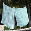 Bacati - Houndstooth/Herringbone Muslin Swaddling Blankets set of 4  Aqua/Gray - 4 of 4