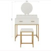 FONTOI 31.5"W Makeup Vanity Set with Mirror and Stool Storage Drawers and Organizer for Bedroom Dressing Room, White, 31.5"*18.5"*53.5" - 4 of 4