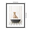 Kate and Laurel Cheetah in Classic Black and White Bathtub by Amy Peterson Framed Wall Art Print, 19 x 25, Stylish Black Narrow - 2 of 4