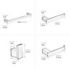 Bathroom Hardware Set Brushed Nickel 4-Pieces Bathroom Towel Rack 24 Inches Adjustable Bathroom Accessories Set - 3 of 3