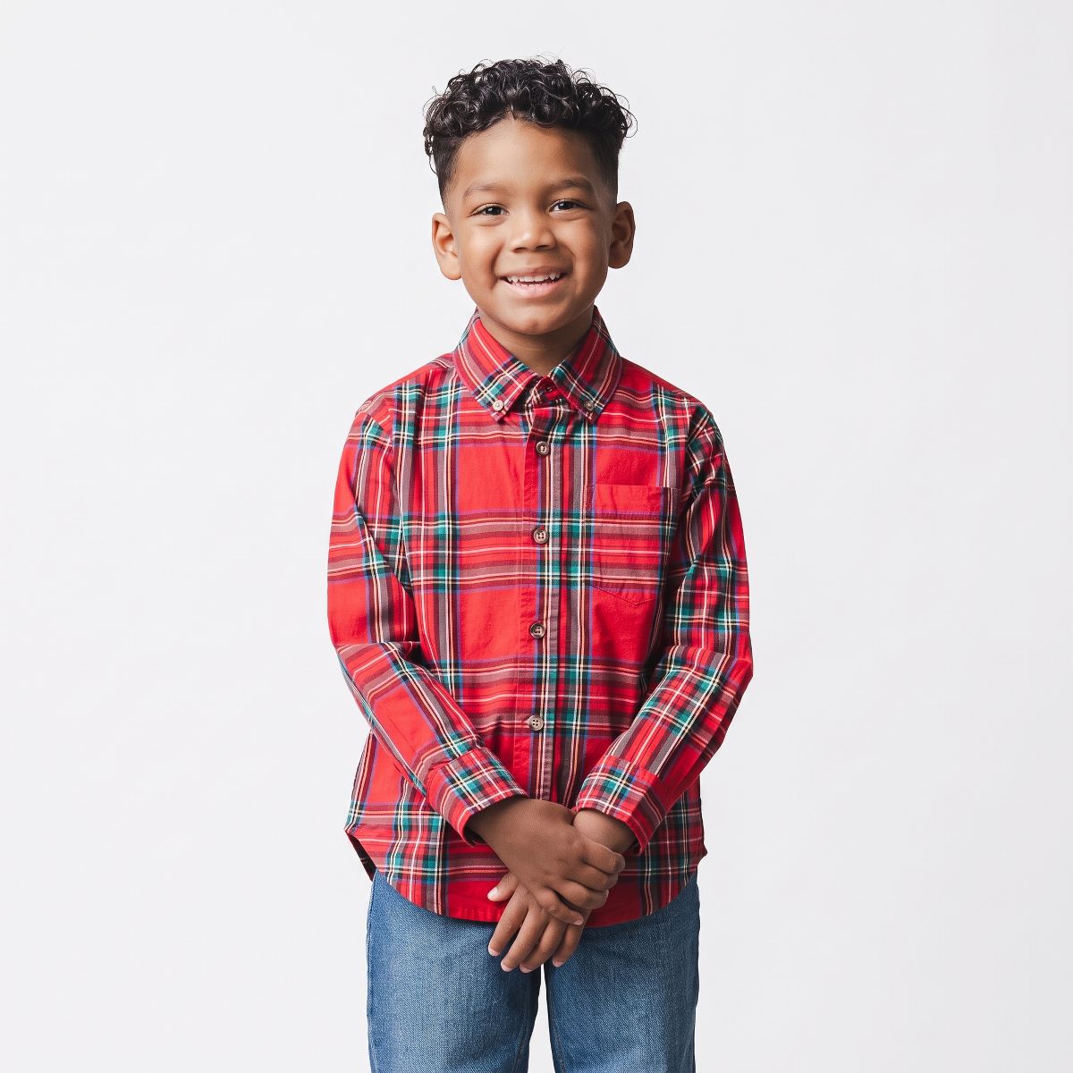 Hope & Henry Boys' Organic Stretch Poplin Long Sleeve Button-Down Shirt - thumbnail 5