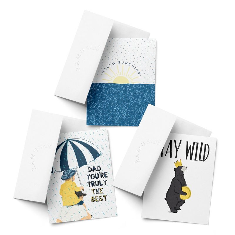 Father's Day Greeting Card Pack (3ct) "Hello Sunshine, Stay Wild, Dad You're Truly the Best" by Ramus & Co, 1 of 5