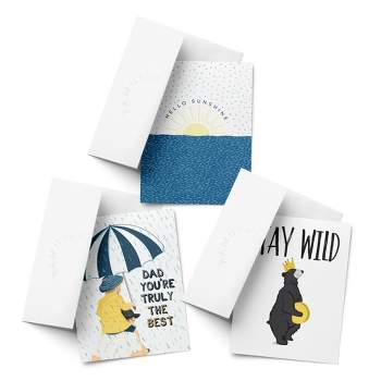 Father's Day Greeting Card Pack (3ct) "Hello Sunshine, Stay Wild, Dad You're Truly the Best" by Ramus & Co