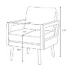 Mid-Century Armchair , Accent Chair with Chenille Armrest - 2 of 4