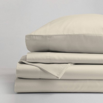 Full Ivory 800 Thread Count Cotton Sateen Sheet Set