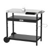 Nexgrill Stainless Steel Grill Prep Cart Silver & Black: Outdoor Kitchen Station, Spot Clean, No Assembly Tools - 3 of 4