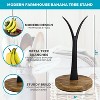 Enlea Modern Farmhouse Banana Holder for Kitchen Counter, Vintage Wire and Wooden Base Banana Hanger for Kitchen Countertop Decor, Banana Tree Stand - 3 of 3