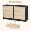 Modern double dressing table with six drawers, wooden storage cabinet, ample storage space, suitable for living rooms, nurseries and hallways. - 4 of 4