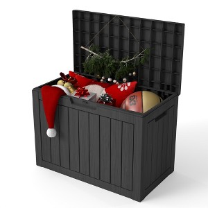 Yardgrace 35/50/90/100 Gallon Deck Box Weather Resistant Storage and Seating Outdoor Deck Box - 1 of 4