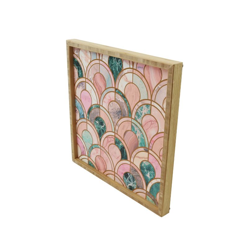 Emanuela Carratoni Rose Gold Marble Inlays Square Bamboo Tray - Deny Designs, 3 of 7